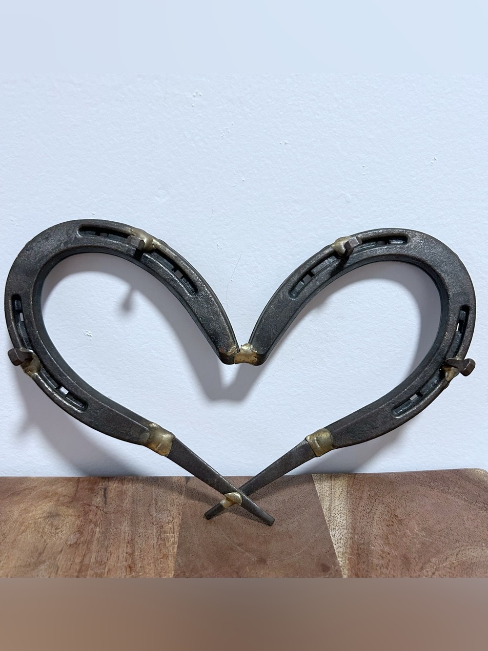 Metal Horseshoe Heart Shaped Key Hook Wall Hanging